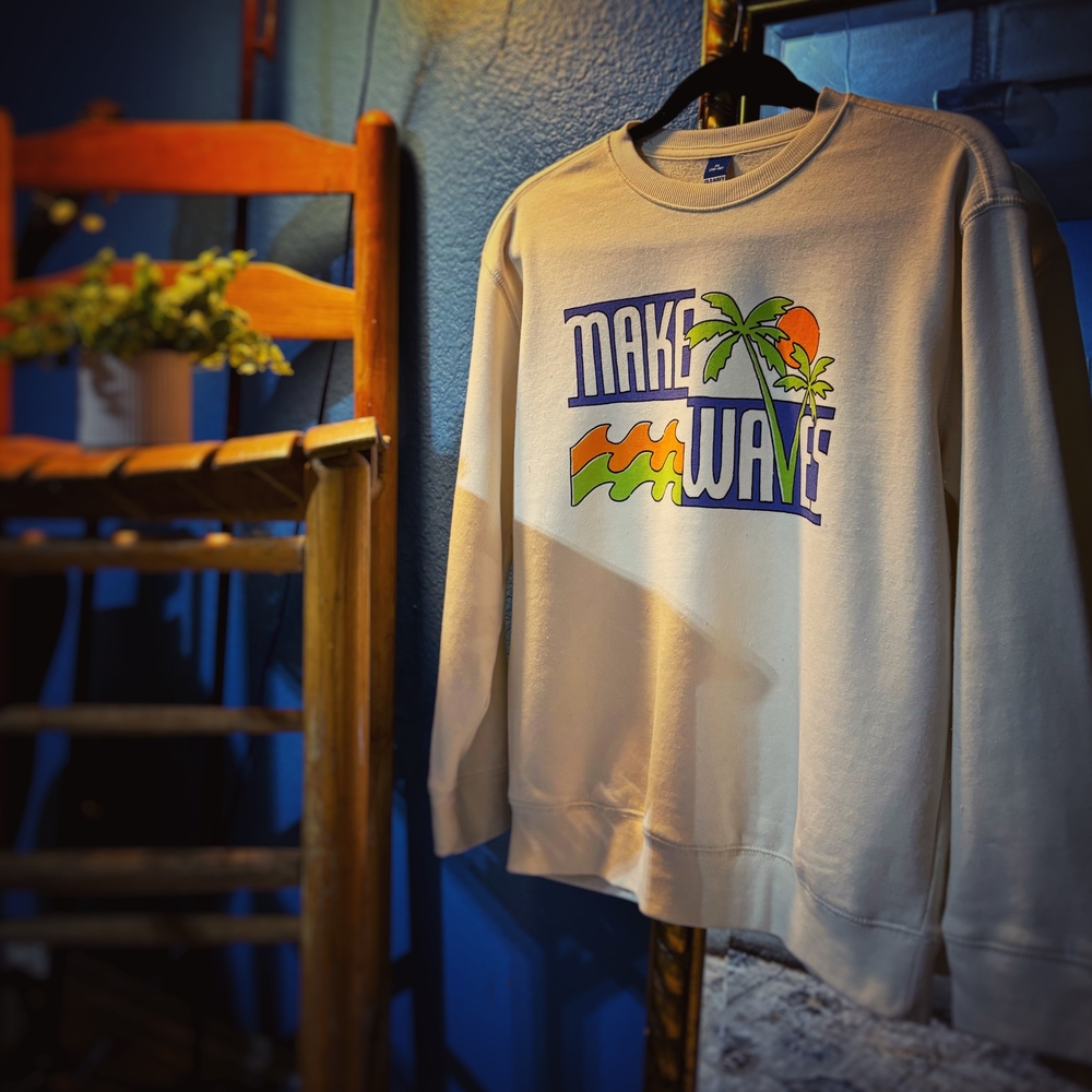 Old Navy Make Waves Graphic Crewneck Sweater - Cream